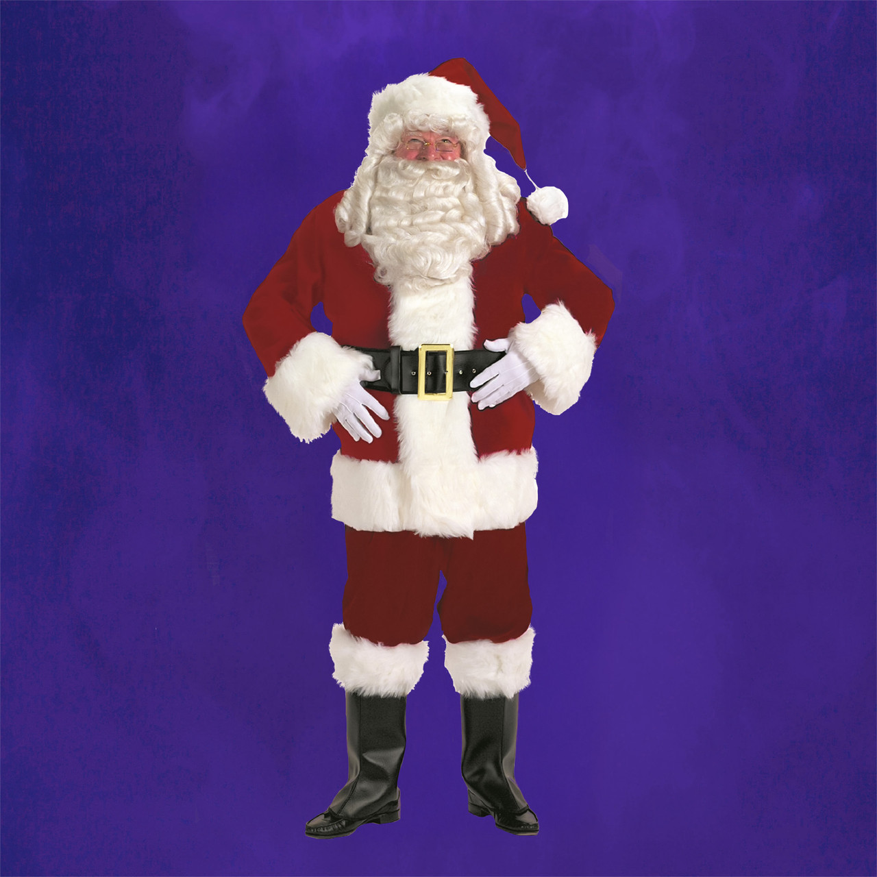 7-Piece Burgundy Velvet Santa Suit - Adult Size XXXL | Christmas